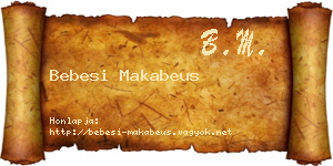 Bebesi Makabeus névjegykártya